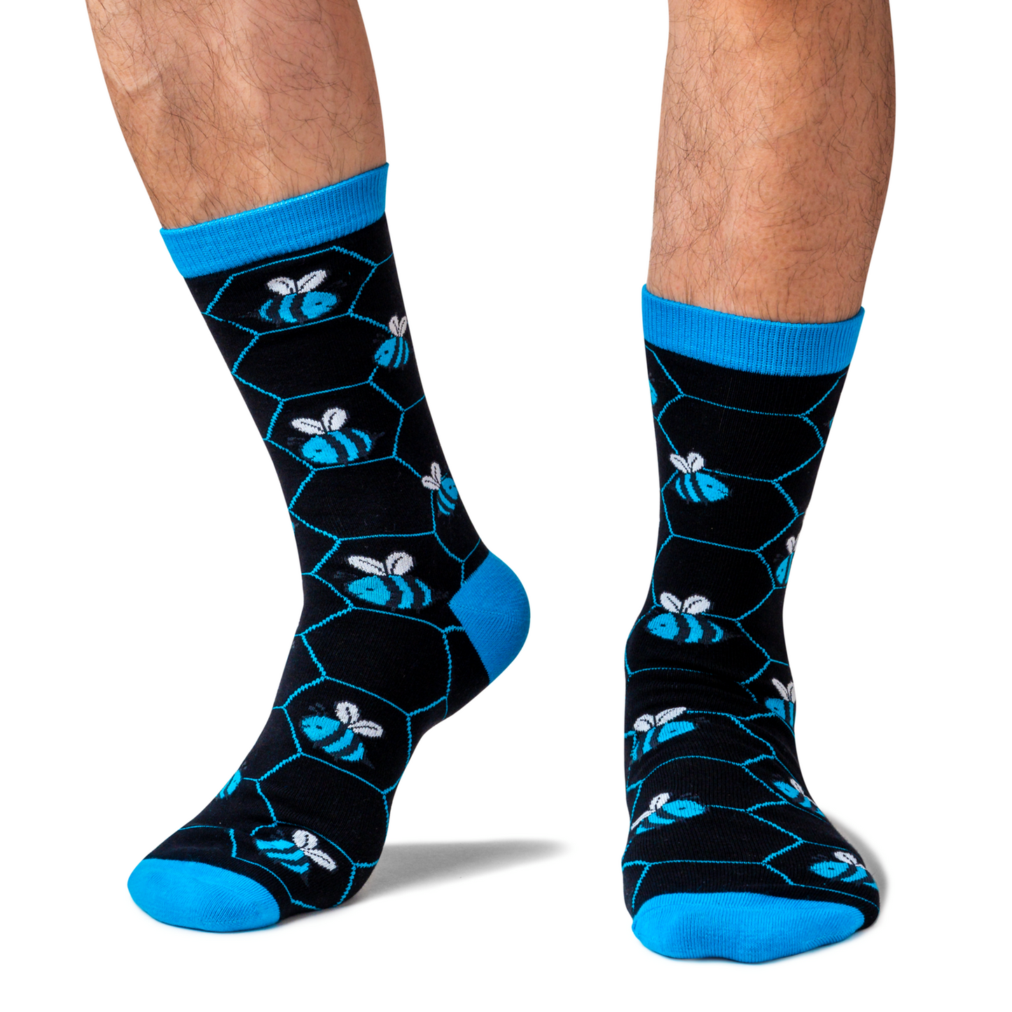 Blue Banded Bee Men Socks - Pantsnsox