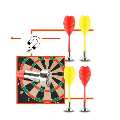 Magnetic Rollup Dart Board 4 Darts Large Double Side Dartboard Game 9” Pantsnsox