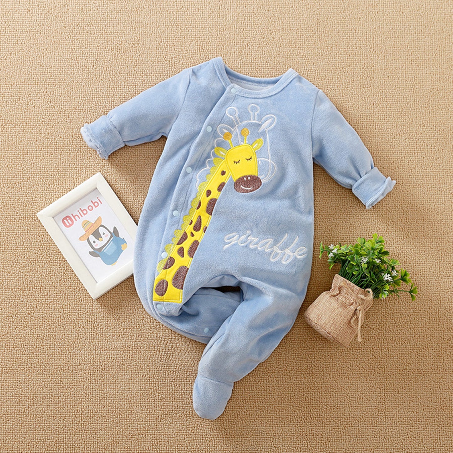 Blue Dinosaur Giraffe Sleep Jumpsuit - Pantsnsox