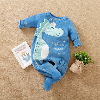 Blue Dinosaur Giraffe Sleep Jumpsuit - Pantsnsox