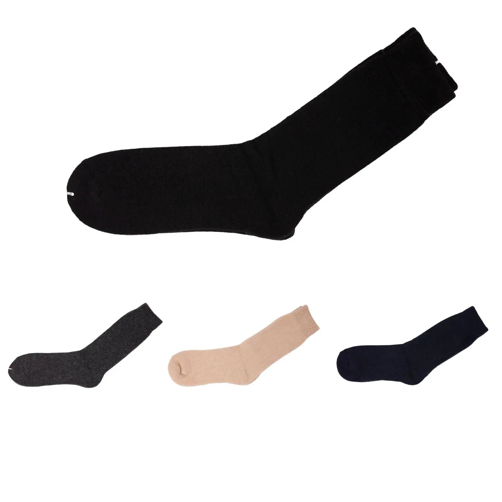 4 Pairs Wool Thick Heavy duty Work Socks Outdoor Winter Navy Black Gray Beige for Men Women Pantsnsox
