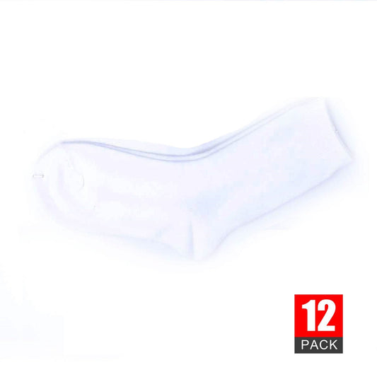 12 Pairs White Premium Cotton School Socks - Pantsnsox