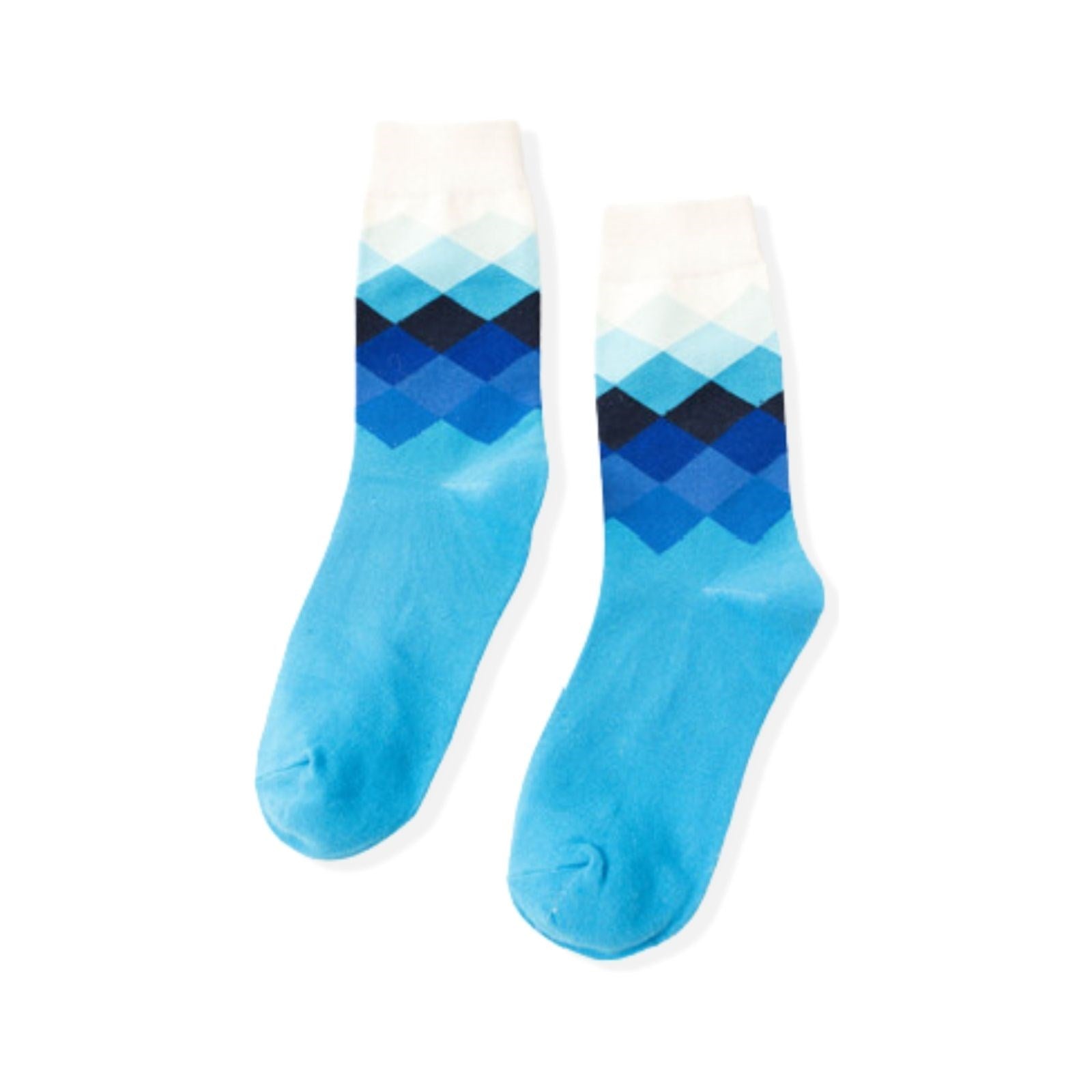 6 Pairs Diamond Wave Pattern Socks - Pantsnsox