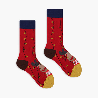 Xmas 4 Pairs Novelty Fun Crew Socks