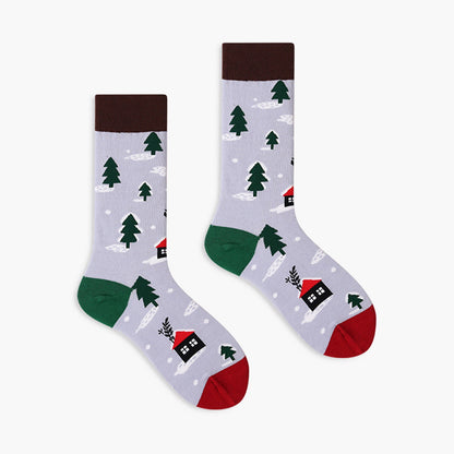 Xmas 4 Pairs Novelty Fun Crew Socks