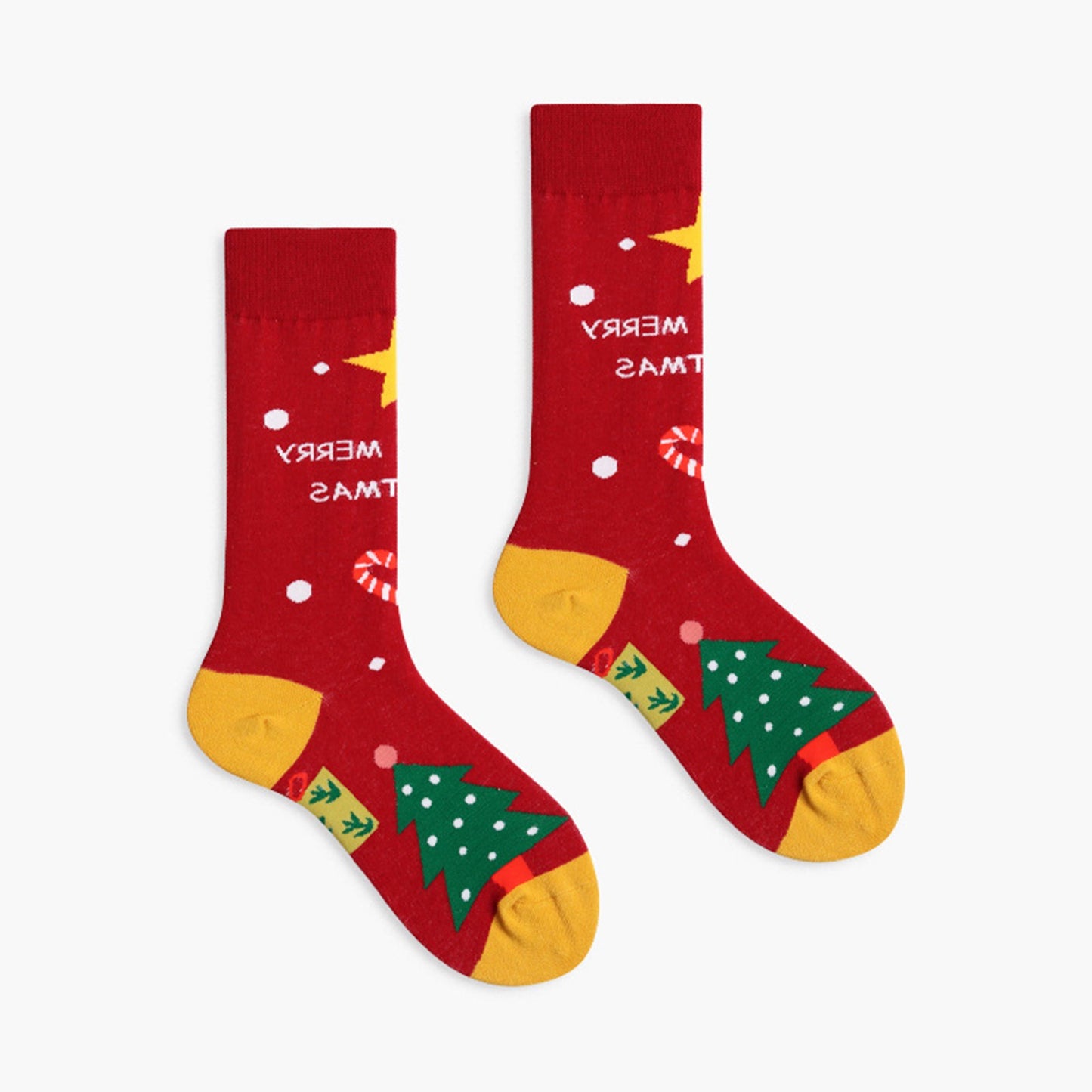 Xmas 4 Pairs Novelty Fun Crew Socks