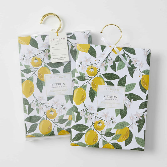 Pilbeam Citron Lemon and Musk Hanging Sachets