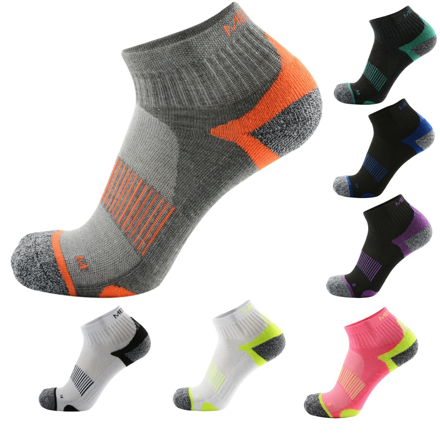 6 x Anti-blister Ankle Athletic Half Cushioned Socks