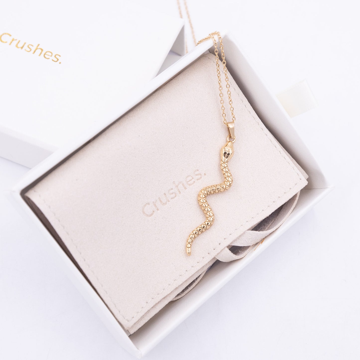 Elegant Snake Necklace Stunning 18k Gold Plated