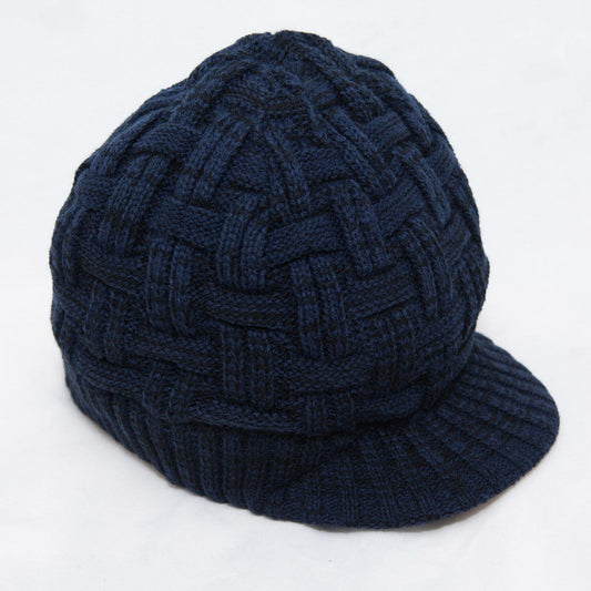 Mens Fashion Knitted Beanies Hats Wintera Ladies Unisex Baggy Beret Cap Hat Black - Pantsnsox