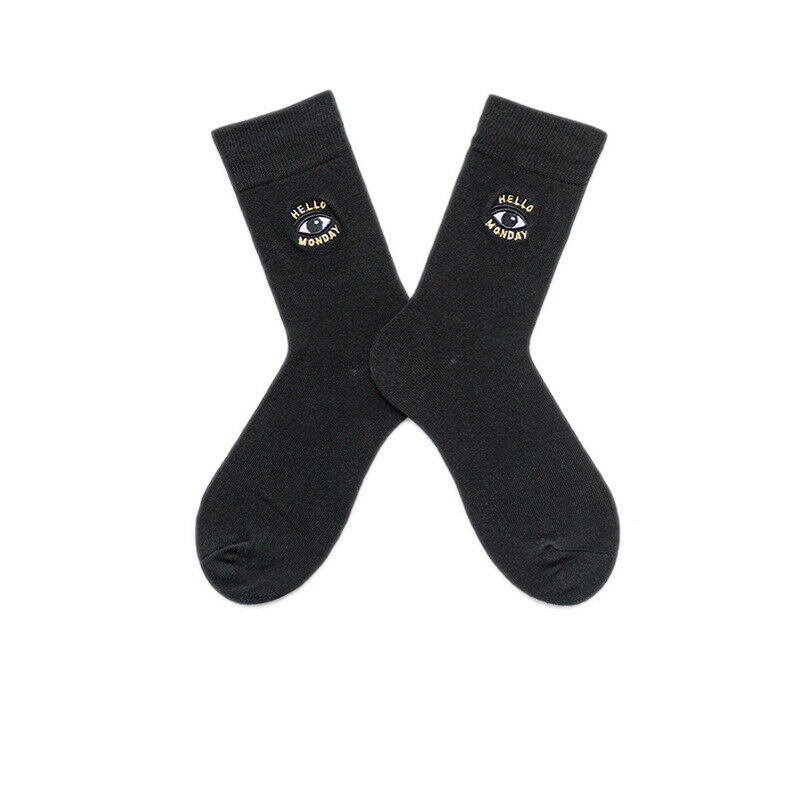 Women Black Ins Eye Casual Comfortable Eyes Cotton socks 2-8 - Pantsnsox