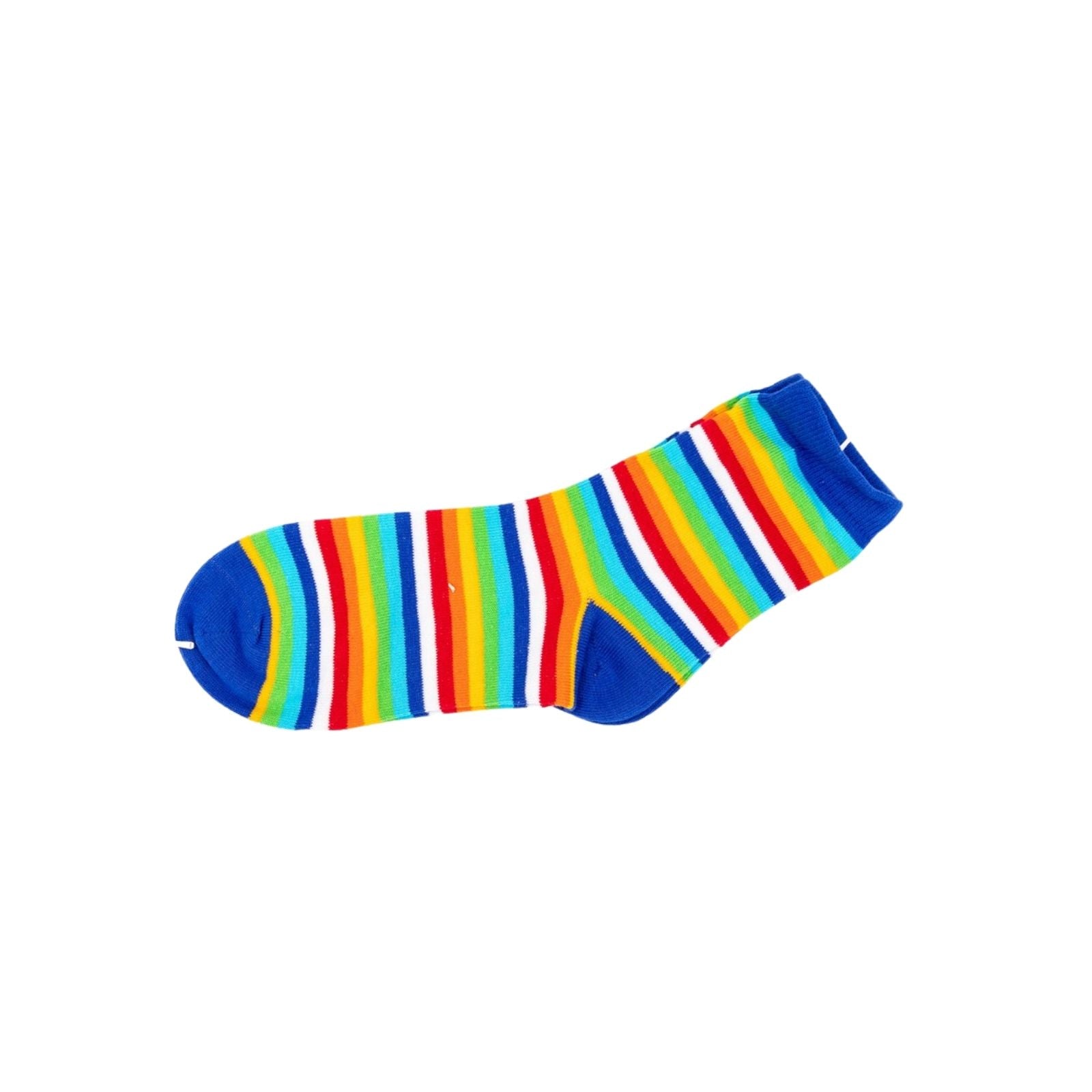 Rainbow Stripe Ladies Crew Cotton Socks Womens Casual Sports Socks 2-8 - Pantsnsox