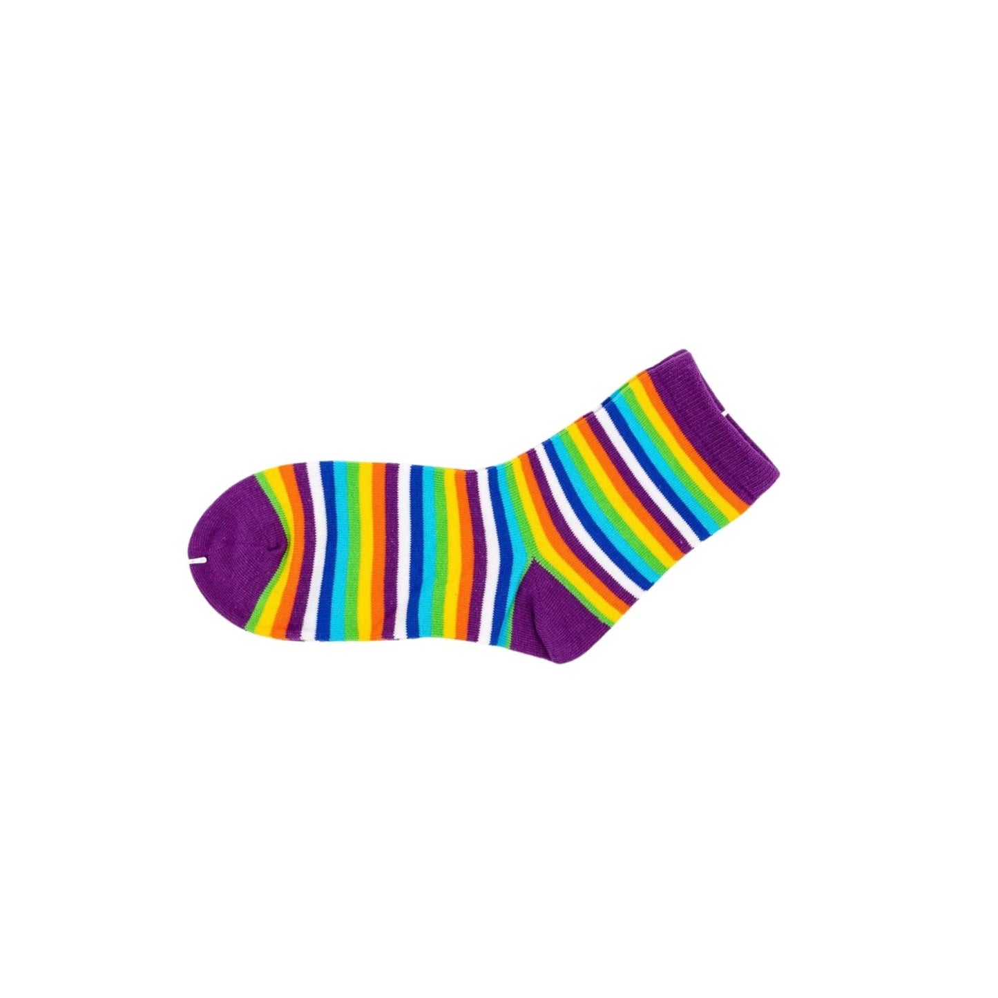 Rainbow Stripe Ladies Crew Cotton Socks Womens Casual Sports Socks 2-8 - Pantsnsox
