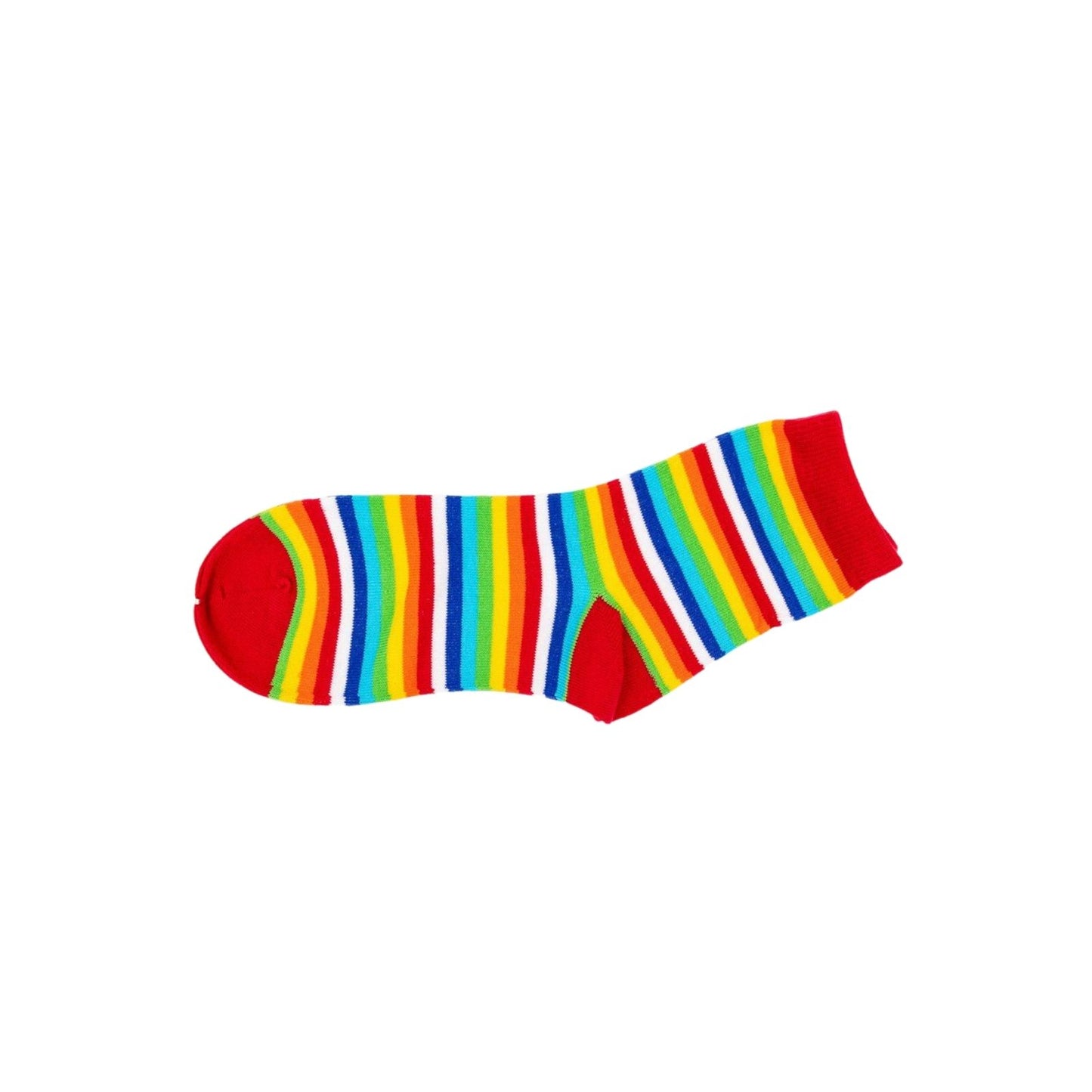 Rainbow Stripe Ladies Crew Cotton Socks Womens Casual Sports Socks 2-8 - Pantsnsox