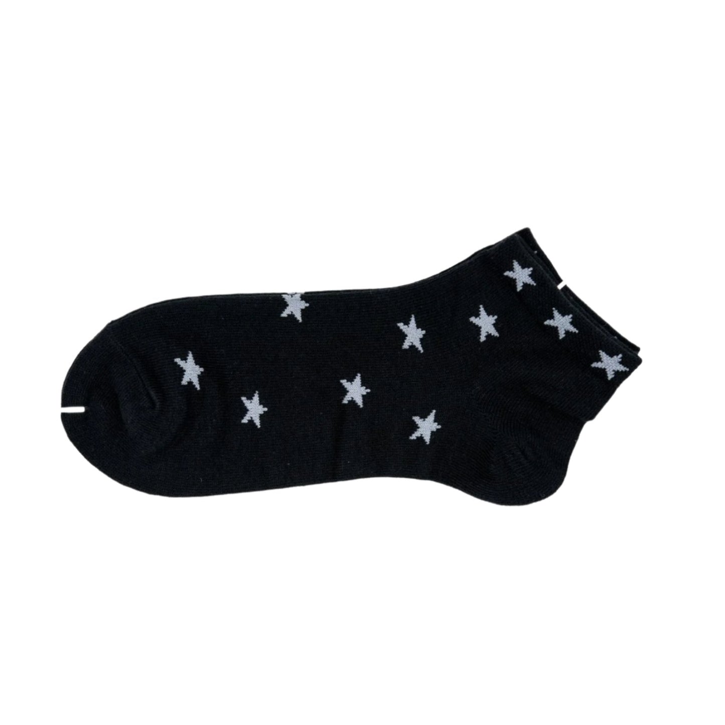 Womens 4 Pairs of Low Cut Stars Women Girls Cotton Socks Black