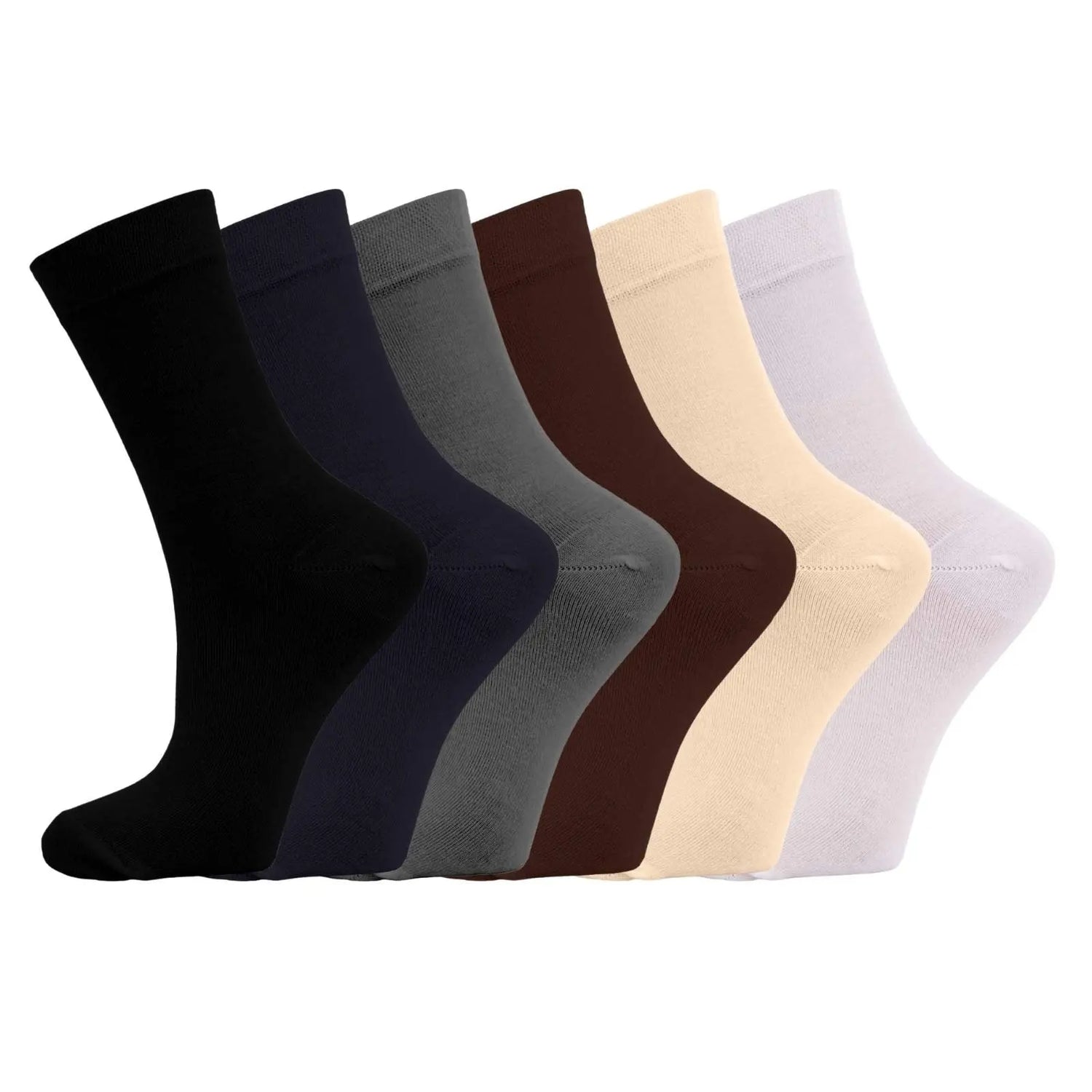 Natural Bamboo Socks 6 Pairs Antibiotic Business Crew Socks for Men and Women Pantsnsox