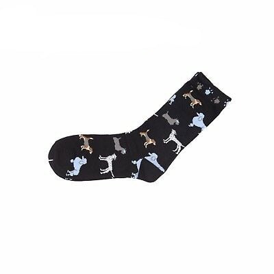 Women Womens Cotton Crew Socks Design Dog Puppy Pattern 2-8 AU Stock - Pantsnsox