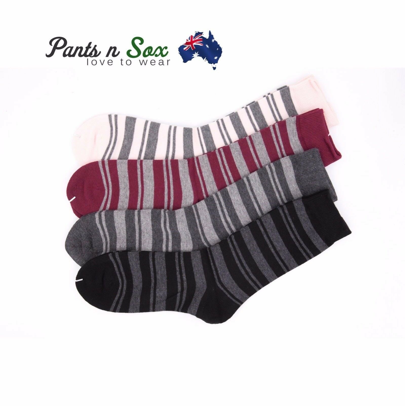 Womens Design Double Striped Pattern Women Size 2-8 Cotton Crew Socks - Pantsnsox
