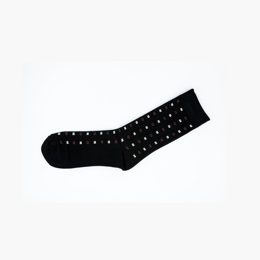 Men Black Pattern Premium Cotton Blend Mens Crew Socks 6-11 Comfort - Pantsnsox