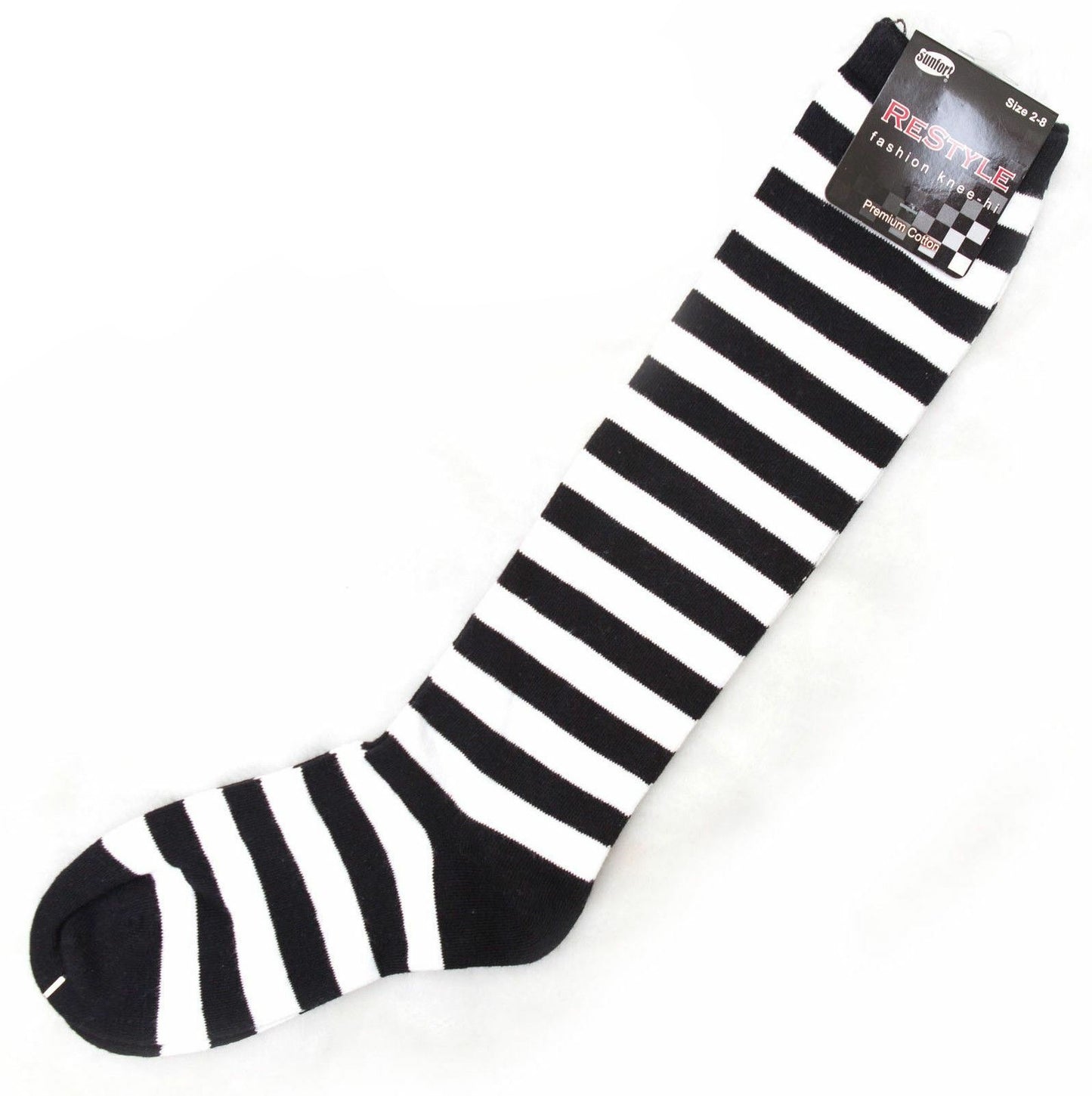 Premium Cotton Stripe Womens Knee High Socks Kids Party Costume Rainbow Socks - Pantsnsox