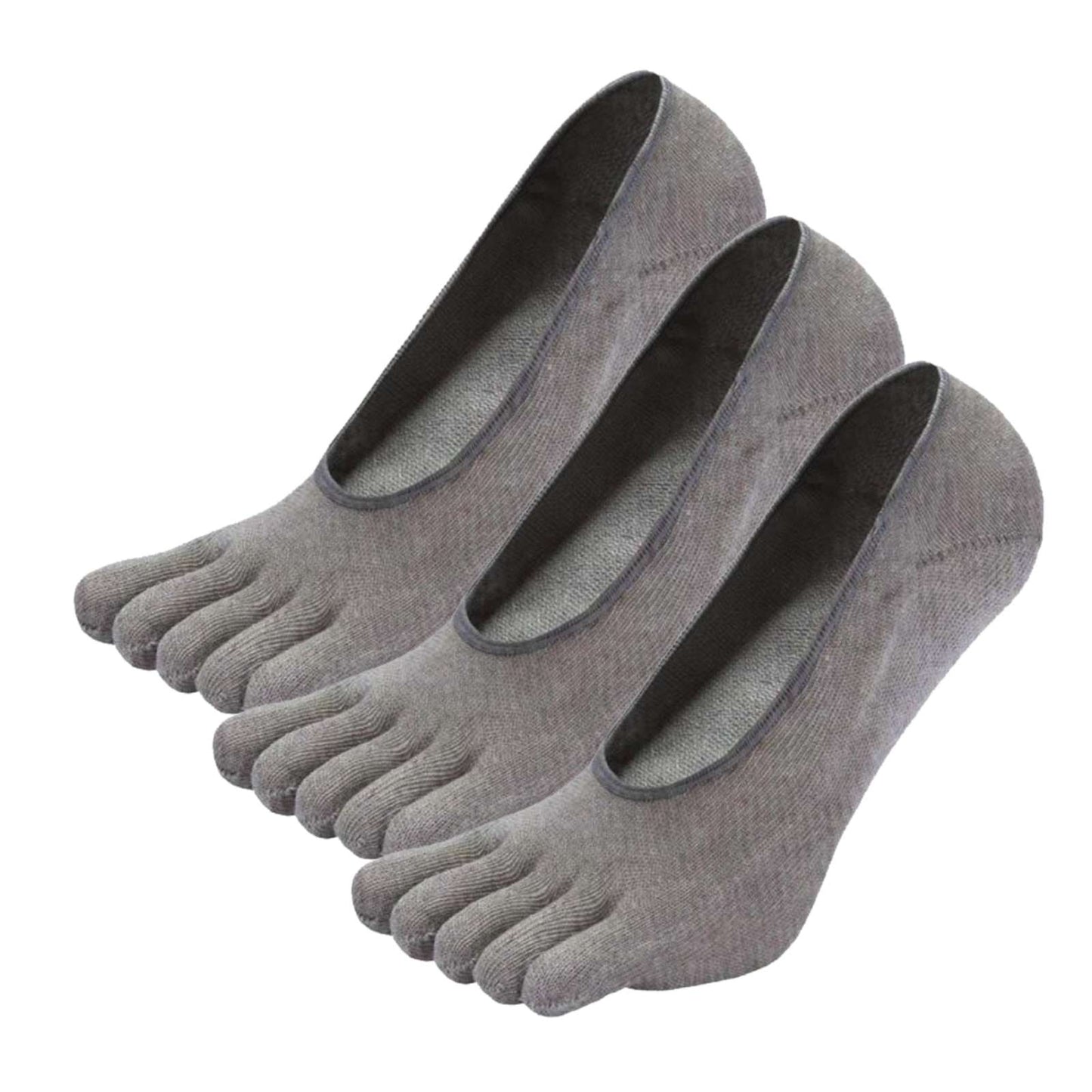 Womens Mens 3 Pairs Toe Sockettes No Show Five Fingers Cotton Socks