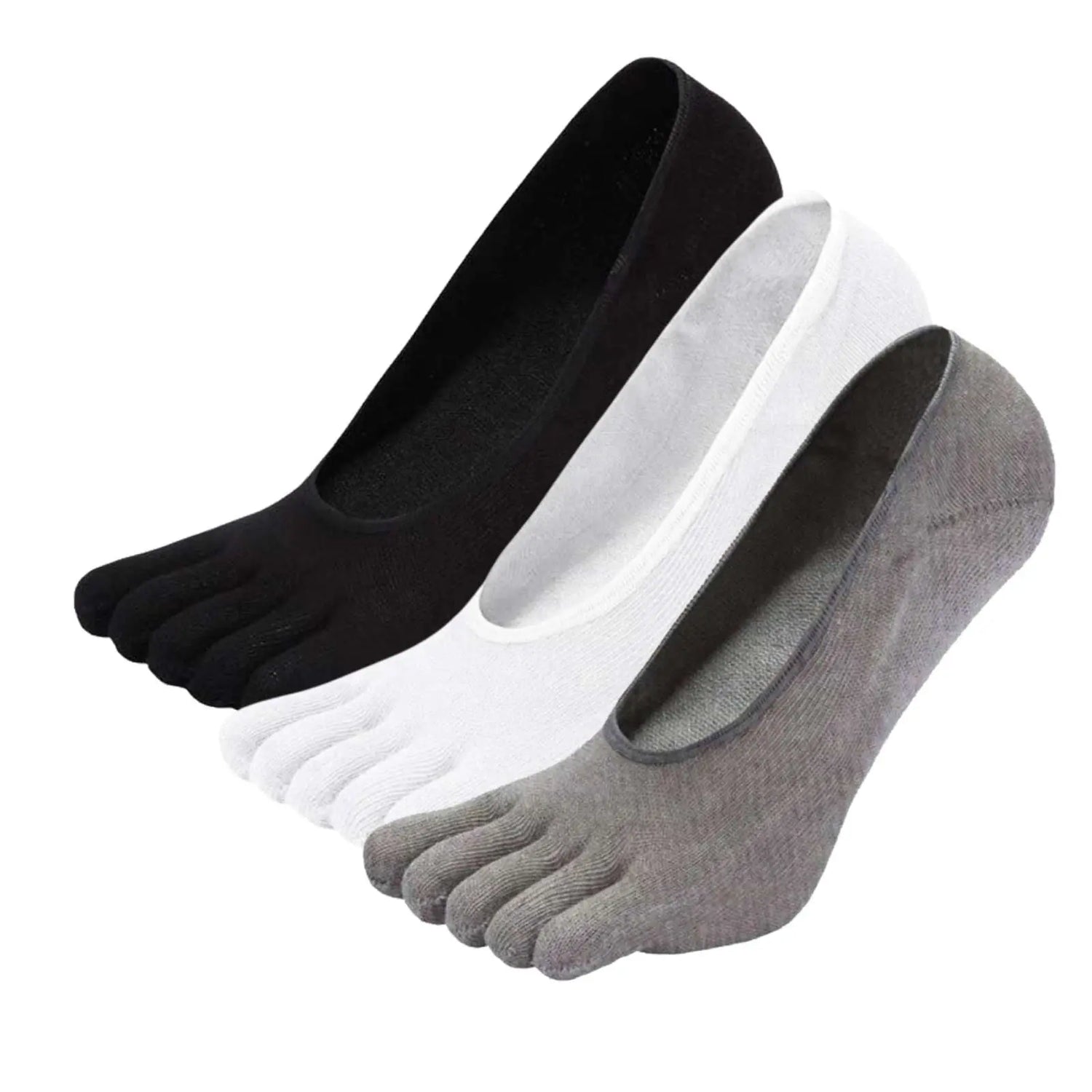 Womens Mens 3 Pairs Toe Sockettes No Show Five Fingers Cotton Socks Pantsnsox