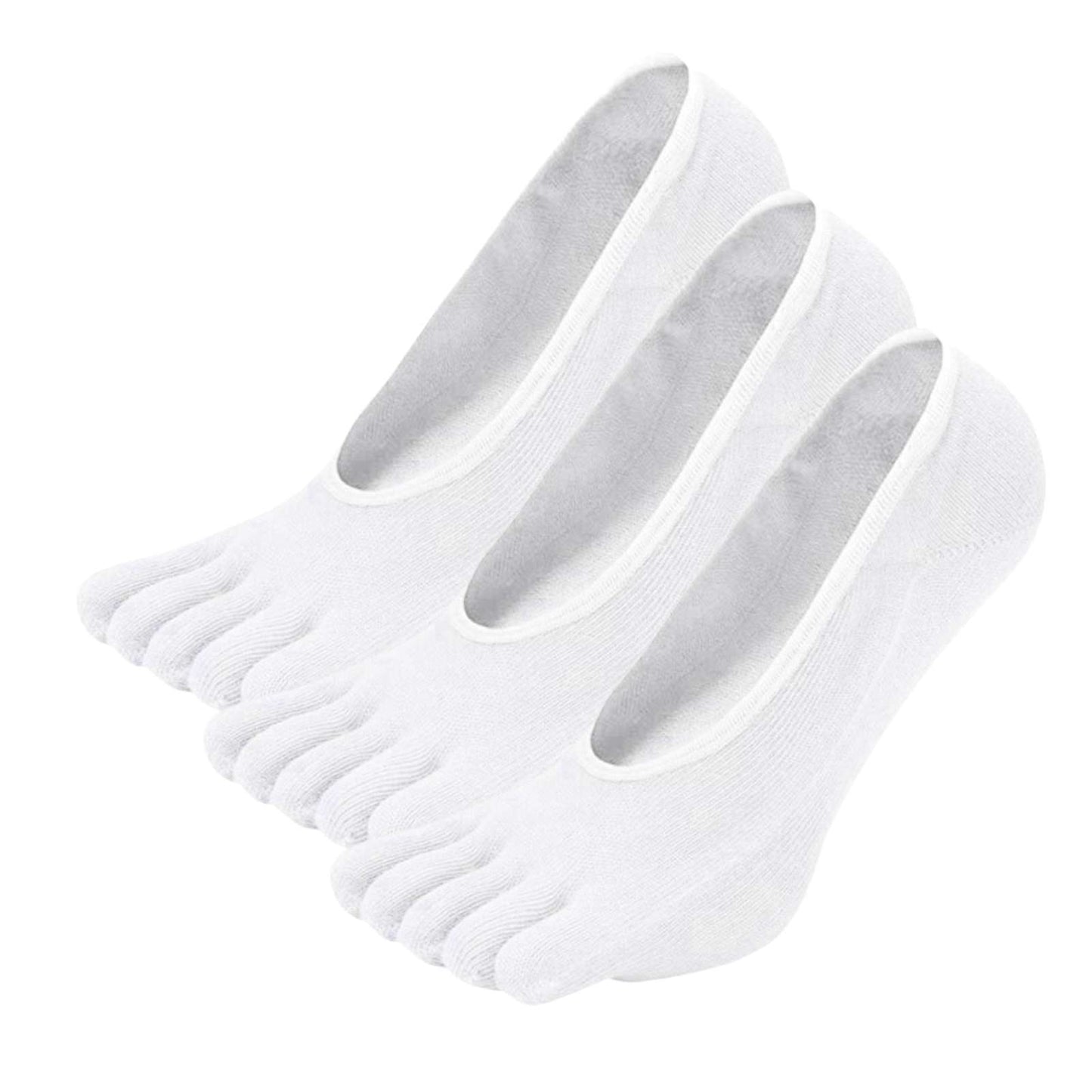 Womens Mens 3 Pairs Toe Sockettes No Show Five Fingers Cotton Socks
