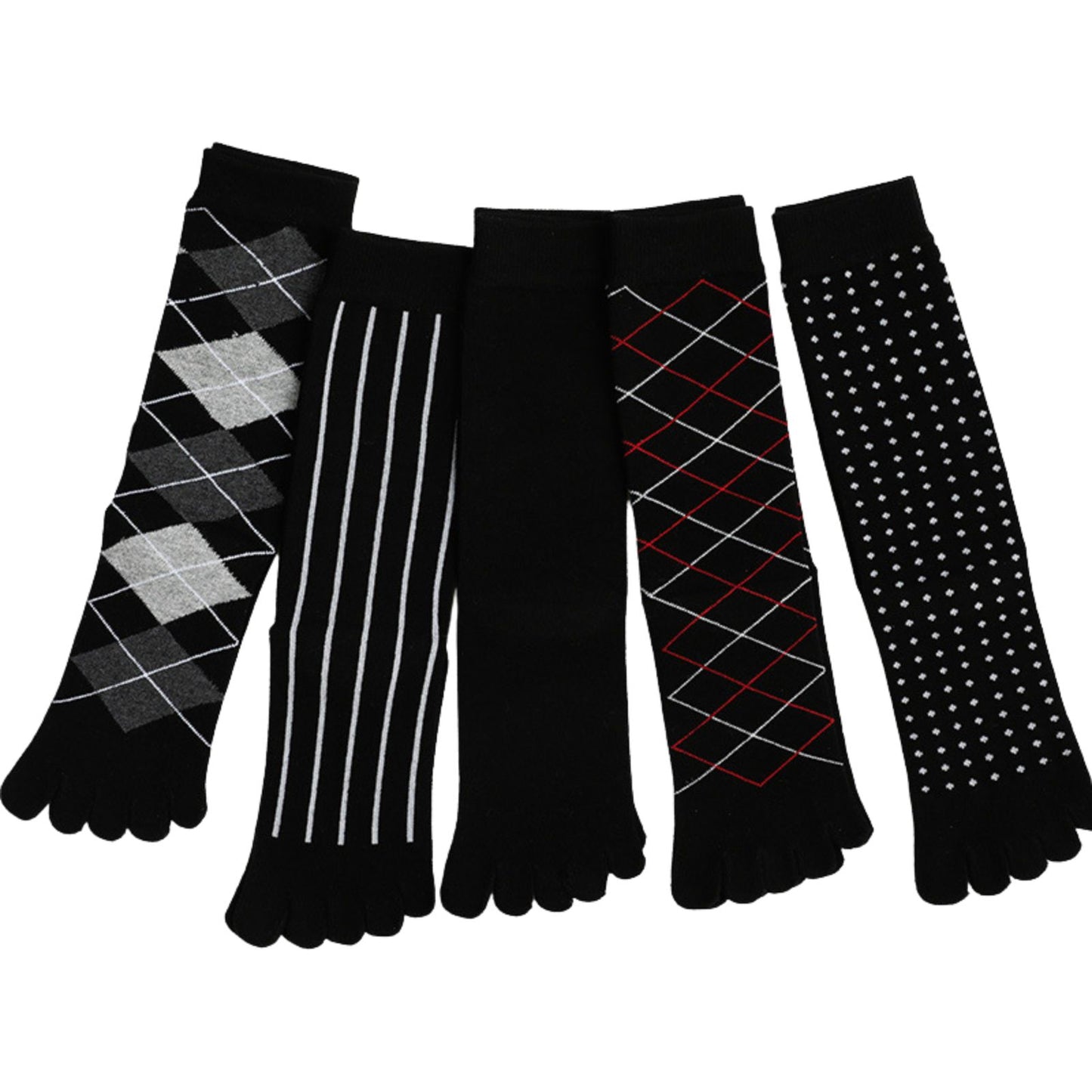 Mens 3 Pairs Argyle Over Toe Socks