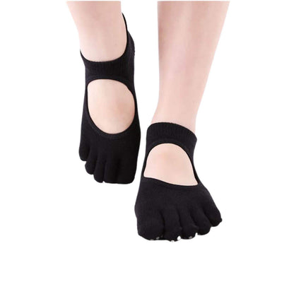 Women Non-Slip Toe Socks 5 Pairs Grip Socks Breathable Yoga Socks