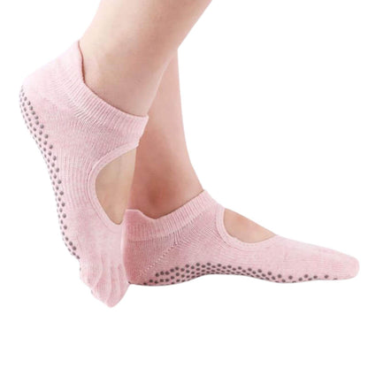Women Non-Slip Toe Socks 5 Pairs Grip Socks Breathable Yoga Socks