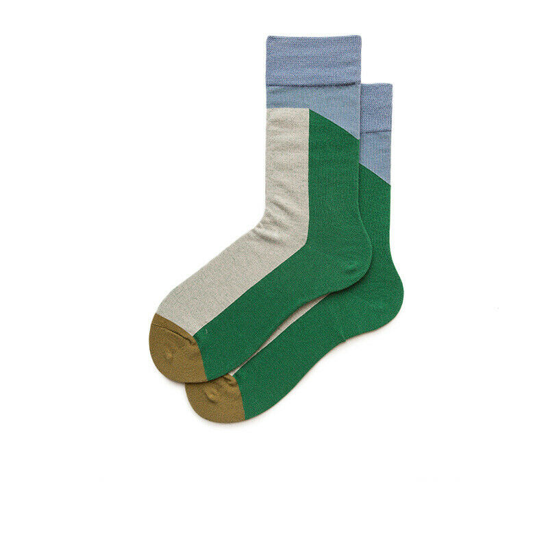 Men Designed Contrast Colors Crew Comfortable Cotton socks 6-11 - Pantsnsox