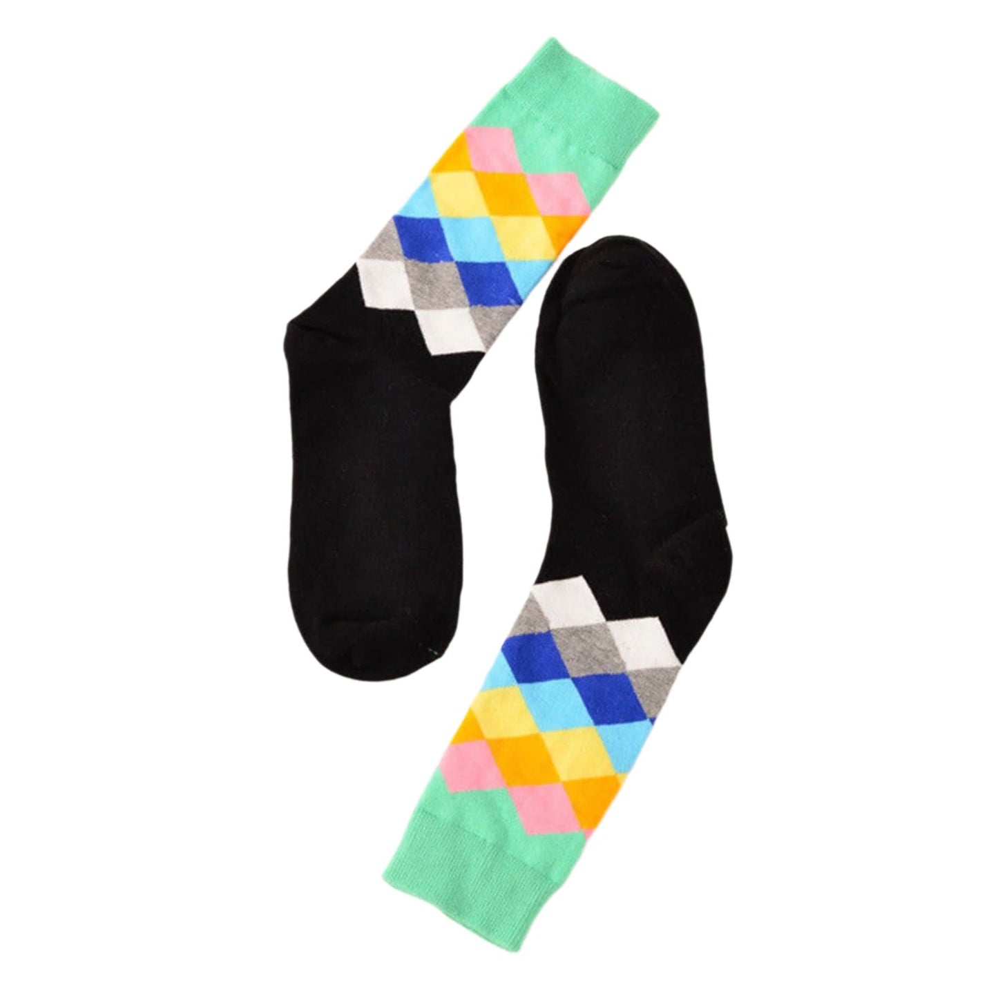 6 Pairs Diamond Wave Pattern Socks - Pantsnsox