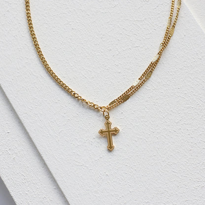 Chic Gold Plated Cross Charm Bracelet Adjustable Size