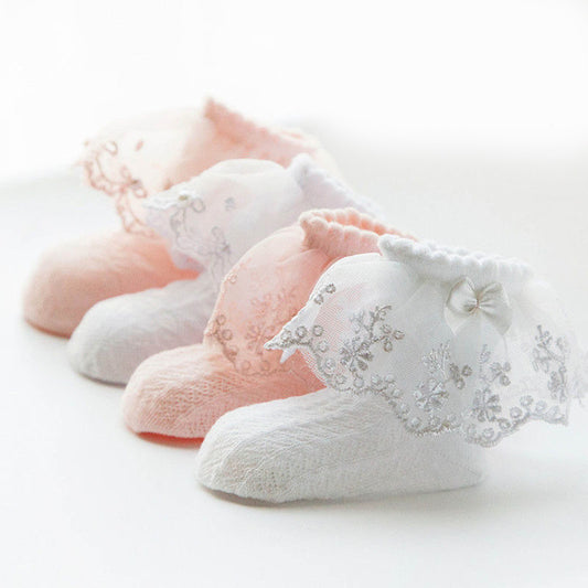 Lace Girls Baby Princess Kids Ankle Socks Frilly Infant Girl Toddler - Pantsnsox