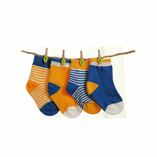 Kids Toddler Infant Cotton Socks Yellow Blue - Pantsnsox