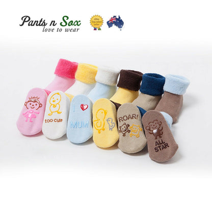 Toddler Unisex Socks Soles Baby Shoes Socks Child Kids Rubber Footwear AU - Pantsnsox