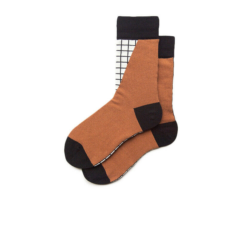 Men Designed Contrast Colors Crew Comfortable Cotton socks 6-11 - Pantsnsox