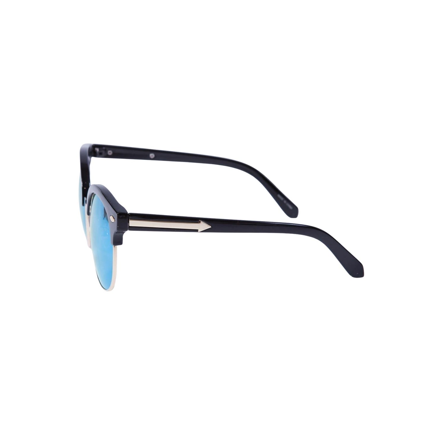New Womens Mens Blue Reflective Lens Retro Sunglasses Unisex Fashion Black Frame - Pantsnsox