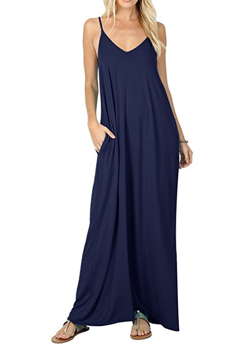 Women Full Slip Long Loose Camisole Liner Under Pocket Dress - Pantsnsox