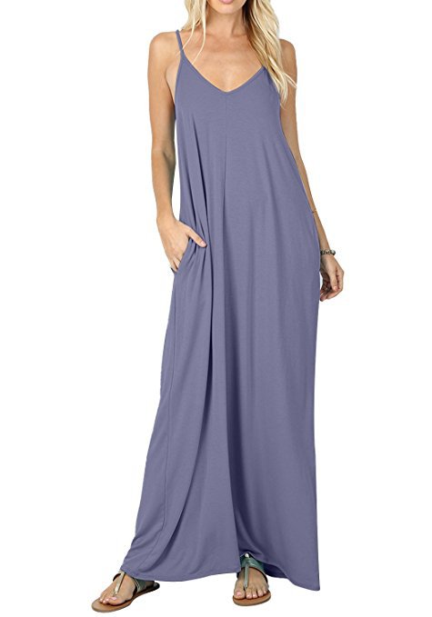 Women Full Slip Long Loose Camisole Liner Under Pocket Dress - Pantsnsox