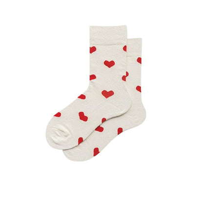 Red Love Heart Socks - Pantsnsox