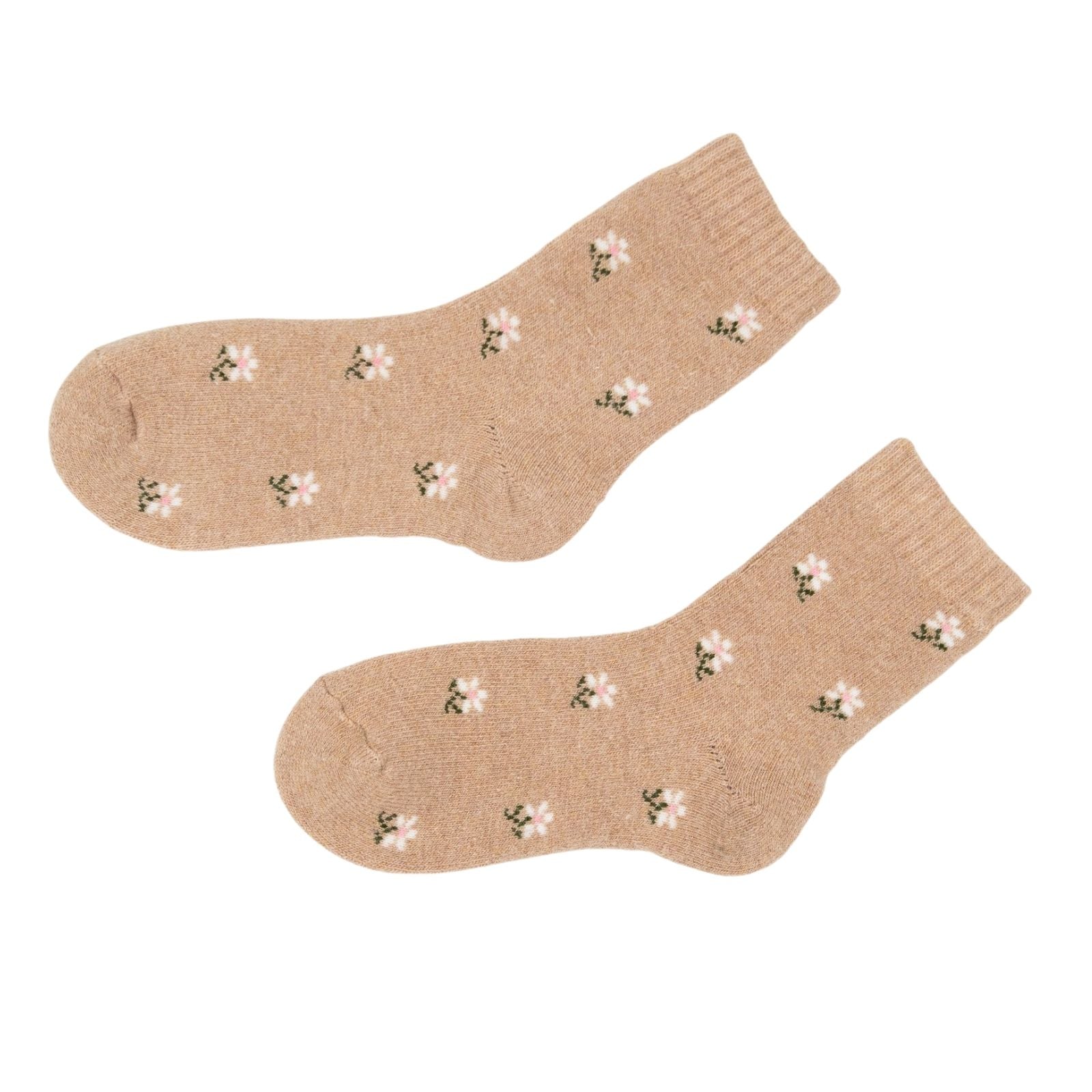 4 Pairs Ladies Floral Wool Socks - Pantsnsox