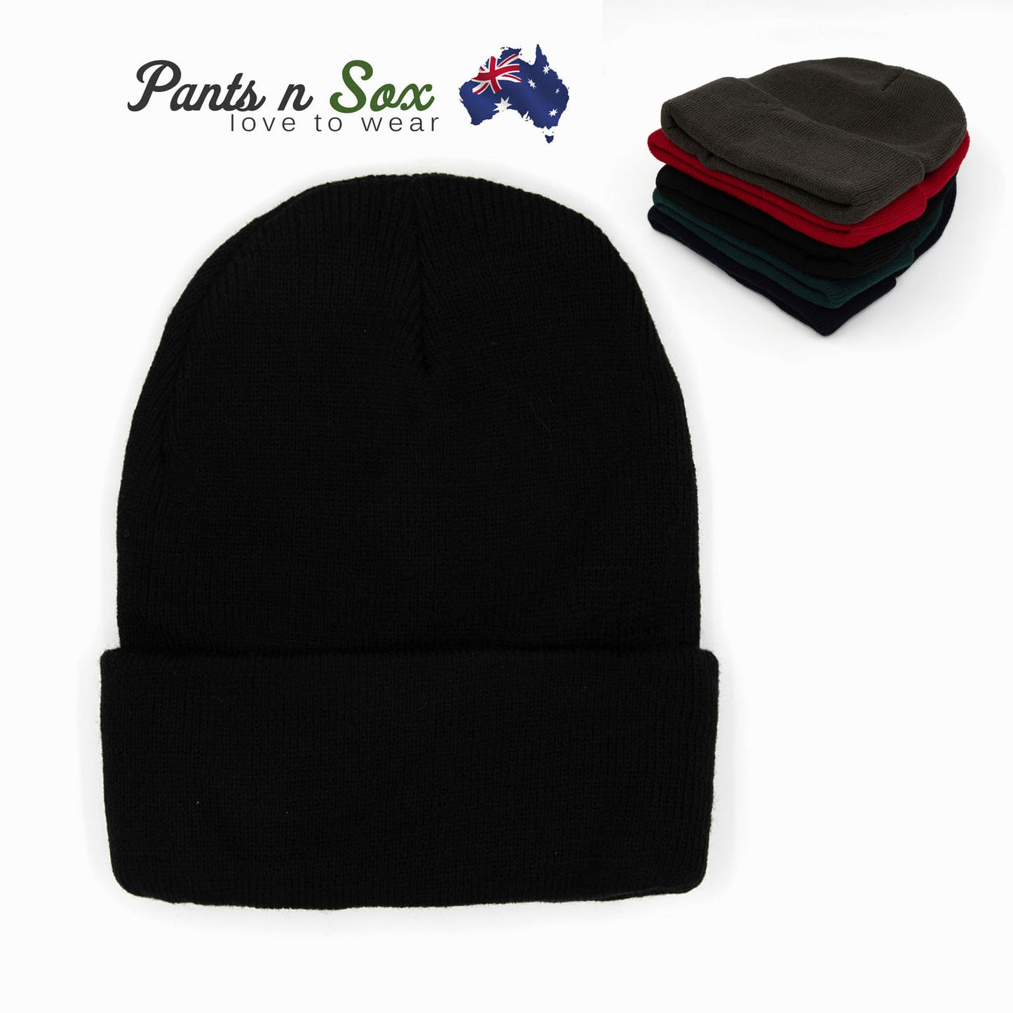 Fashion Knitted Hats Winter Ladies Unisex Hat Black Brown Red - Pantsnsox