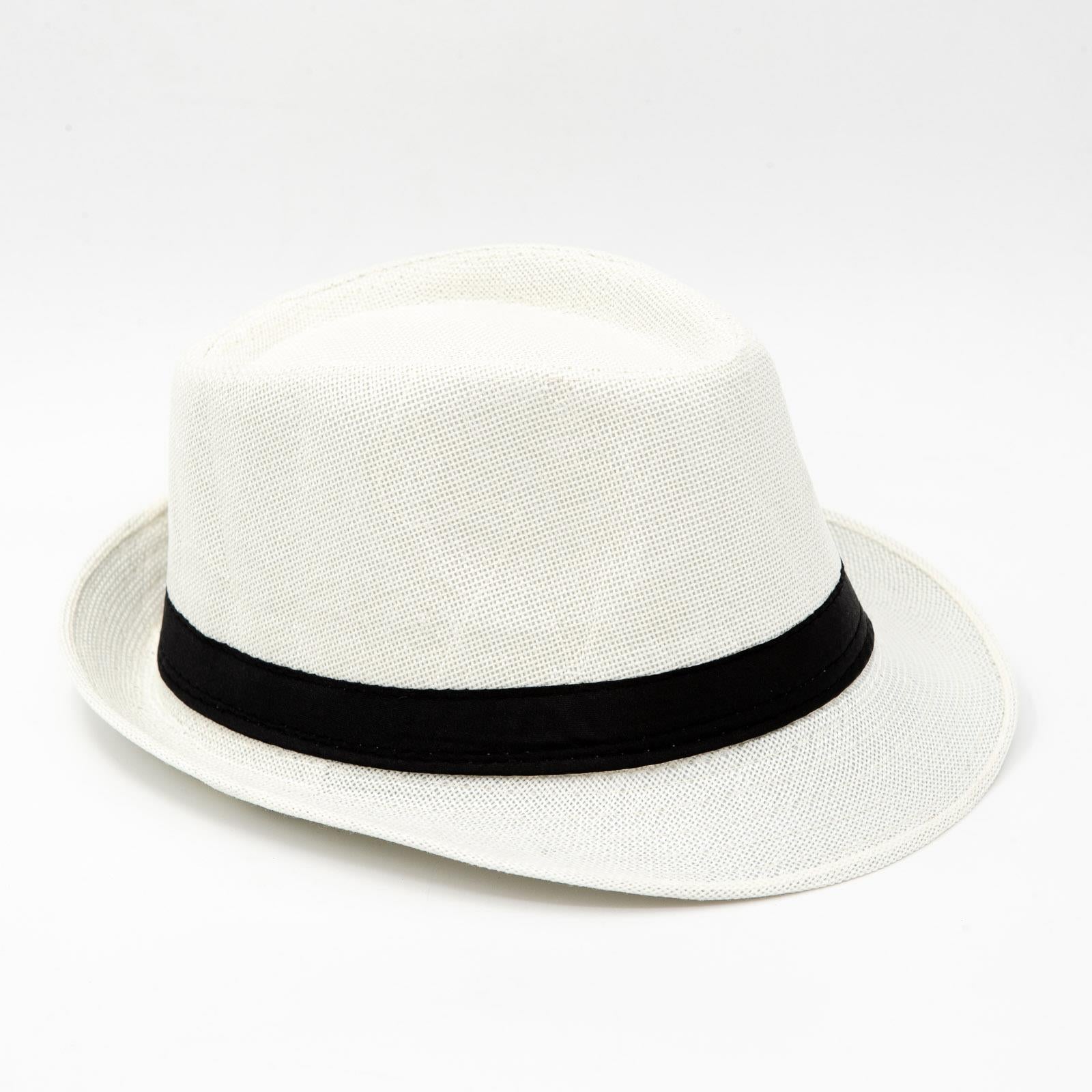 Classic Fedora White Hat Short Brim - Pantsnsox